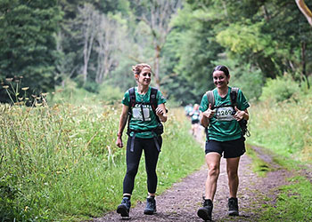 Two of the P & B trailblazers walking through the countryside on the Mighty Hike