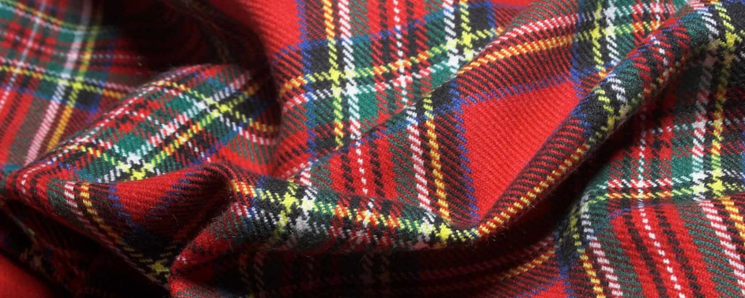 tartan fabric close up