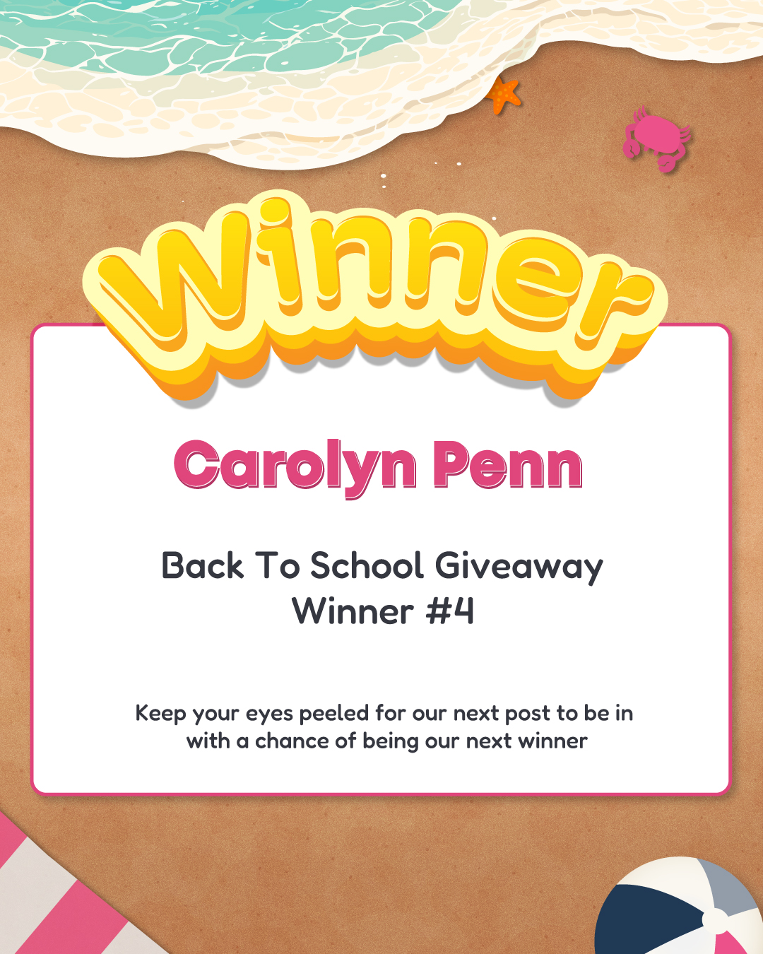 summer wordsearch winner