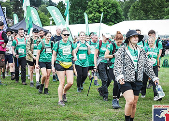 Group of hikers just as they have set off for the Mighty Hike