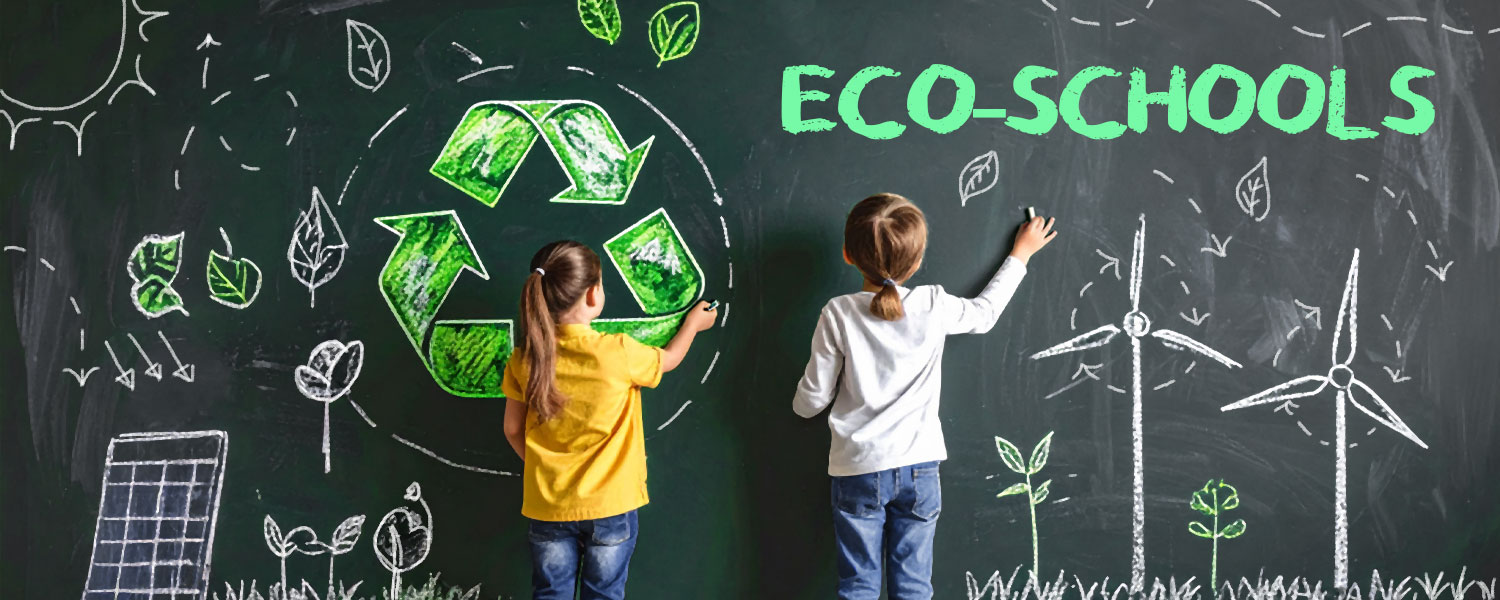eco schools chalk wall drawings
