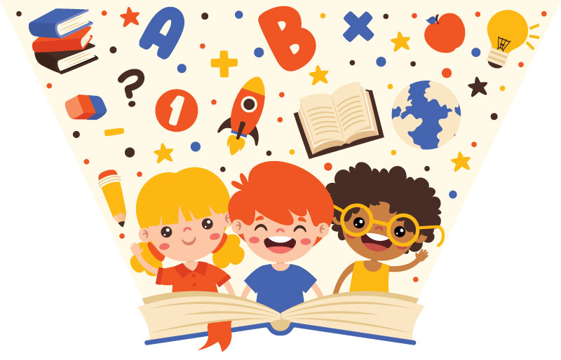learning through books cartoon