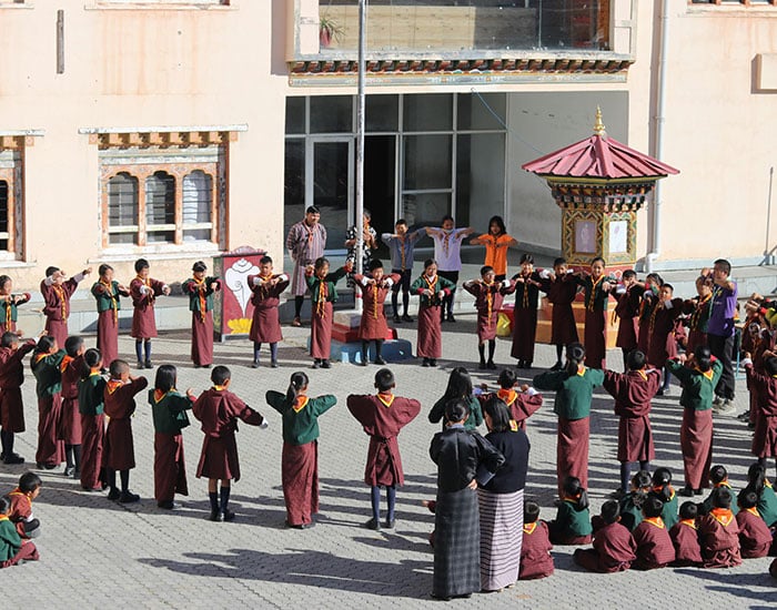 bhutan school in circle