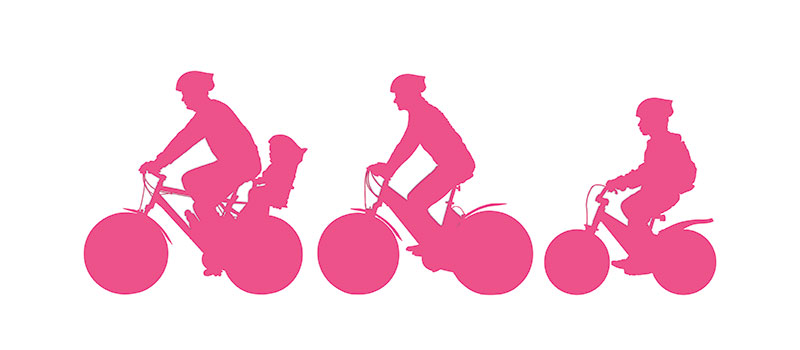 family bike ride illustration
