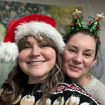 Emma and Kayleigh Christmas Jumpers