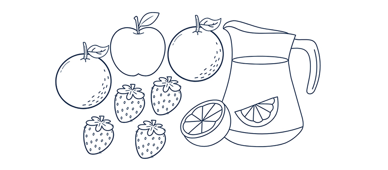jug with fruit illustration