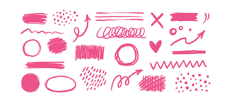 chalk doodles pattern illustration