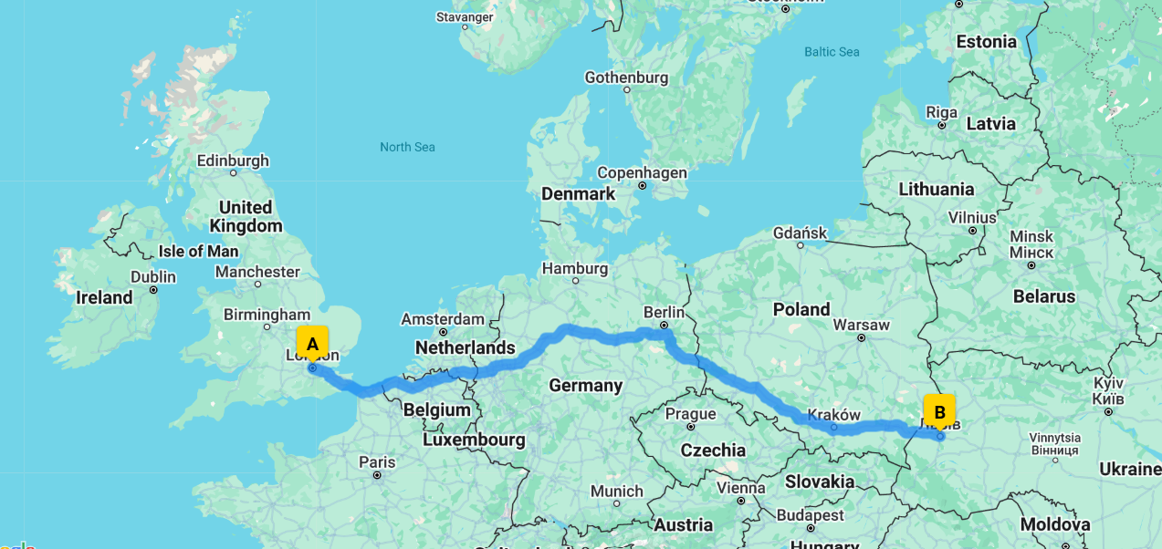 journey from london to ukraine