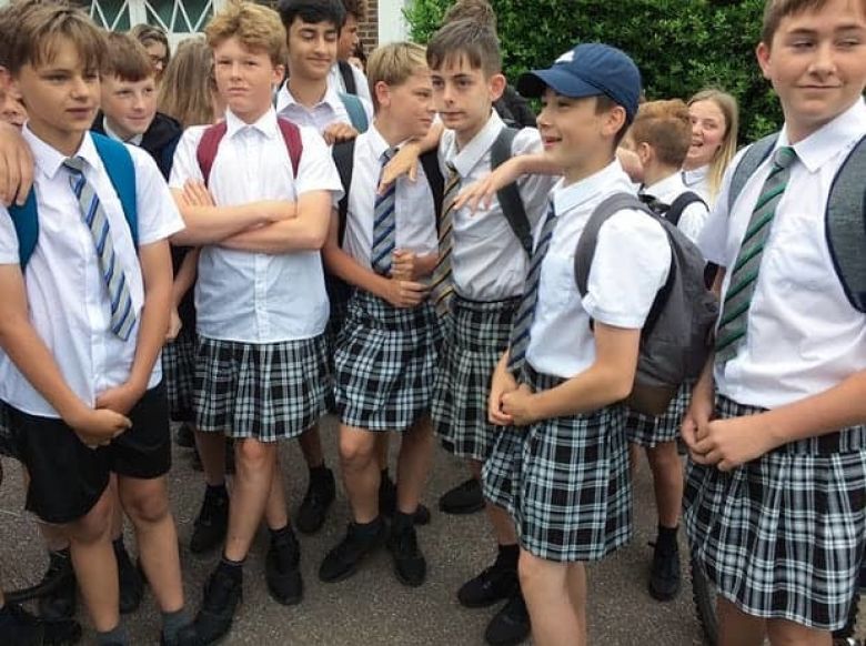 students swap trousers for skirts