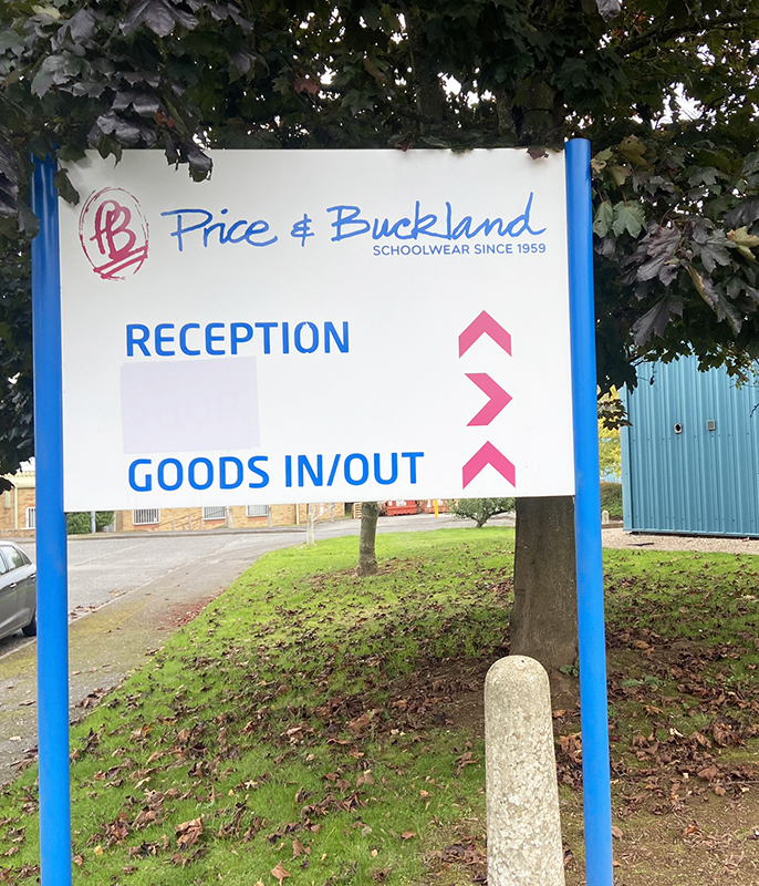 Price and Buckland sign