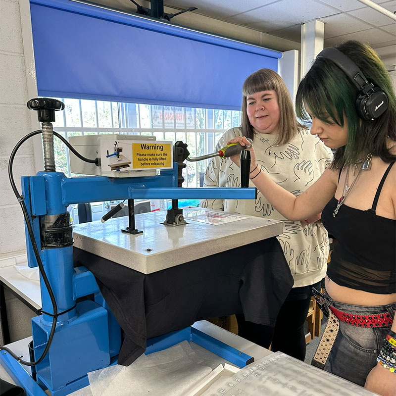heat press in action