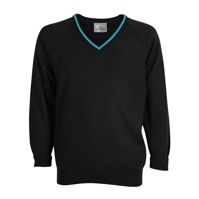 Open Academy Knitted V-Neck Jumper with Stripe