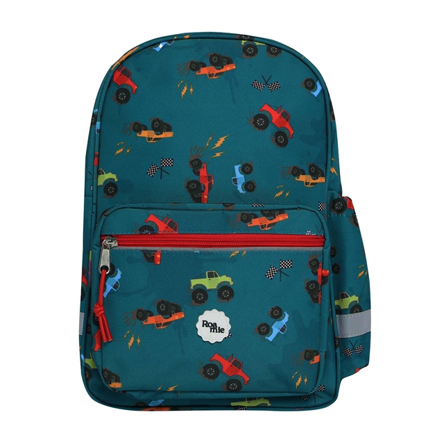 Roamie classic monster truck school backpack made from 100% recycled plastic bottles