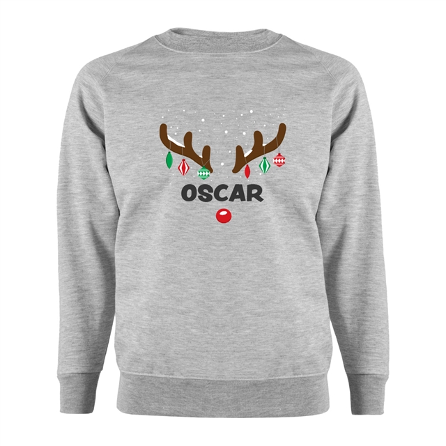 Reindeer Antlers Named Personalised Christmas Sweatshirt - Adult