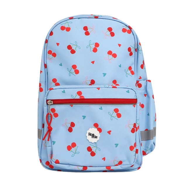 Roamie classic cherry school backpack made from 100% recycled plastic bottles
