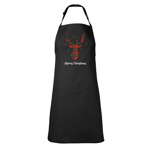 Tartan Reindeer Christmas Apron - Adult