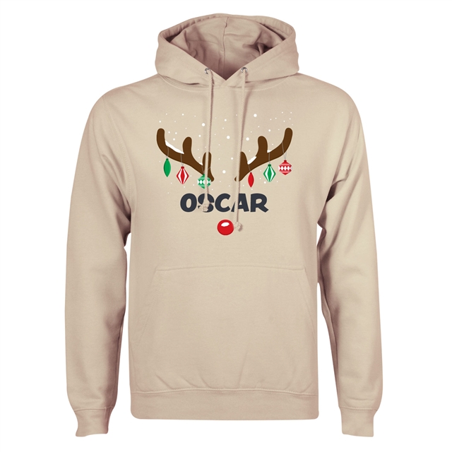 Reindeer Antlers Personalised Christmas Hoodie - Adult