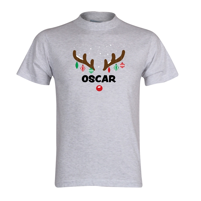 Reindeer Antlers Personalised Christmas T-Shirt - Child