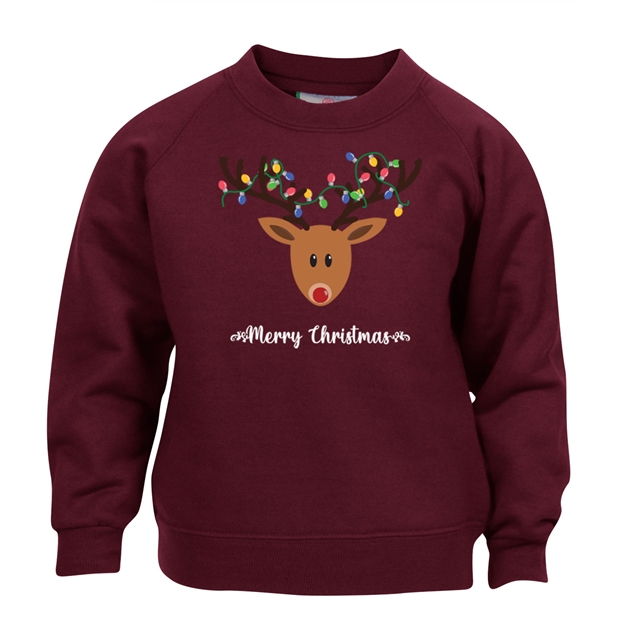 Reindeer Fairy Lights Christmas Sweatshirt - Child