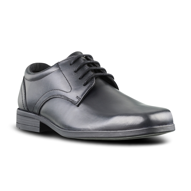 Senior Boys Black Lace Up Leather School Shoes
