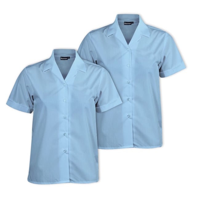 Short Sleeve Revere Blouse - Twin Pack