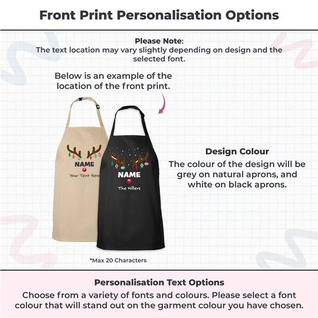 Reindeer Antlers Personalised Christmas Apron - Child