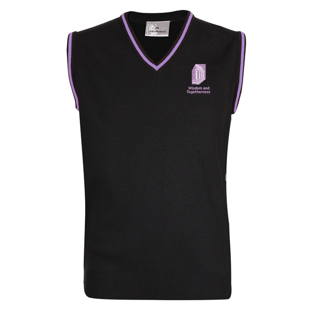 Clapton Girls Academy Sleeveless Jumper with Stripe