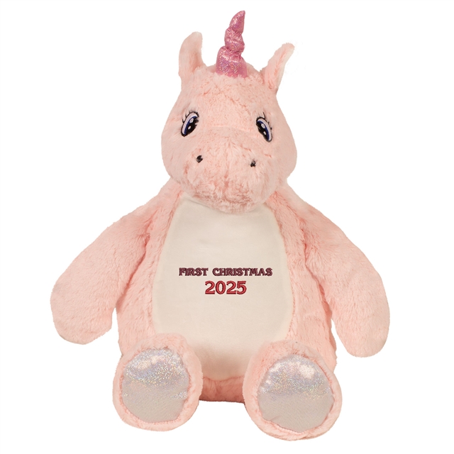 Personalisable First Christmas Unicorn Soft Toy