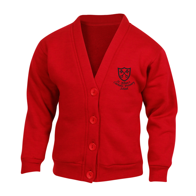 AQUX ポロパン Puppy Logo Guard Polo Red M St Albans Catholic Primary School Sweatshirt Cardigan - Cotton Mix