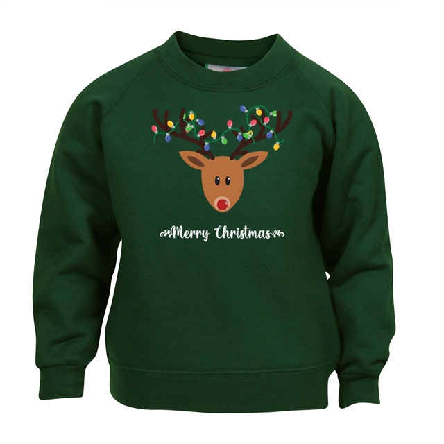 Reindeer Fairy Lights Christmas Sweatshirt - Child