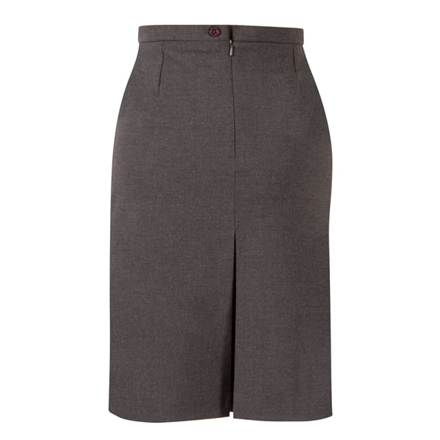 Grey Straight School Skirt
