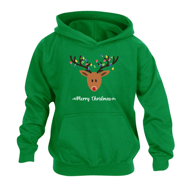 Reindeer Fairy Lights Christmas Hoodie - Child