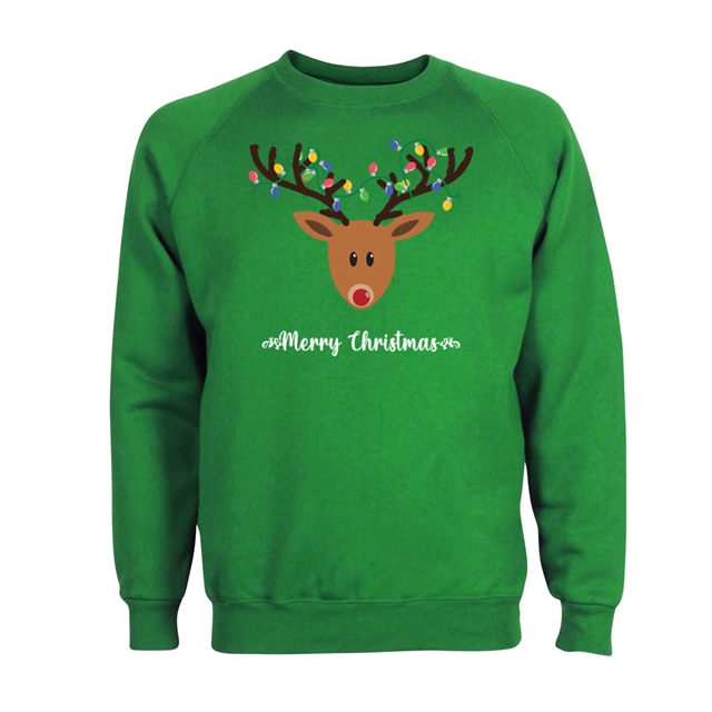 Reindeer Fairy Lights Christmas Sweatshirt - Adult