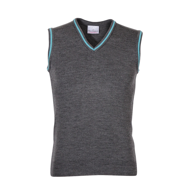 Sleeveless V-Neck Jumper with Stripe