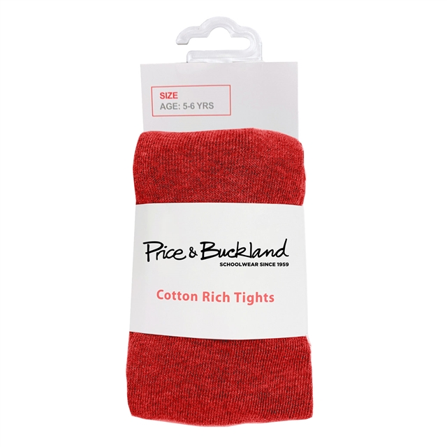 Packet of red Cotton rich tights for school