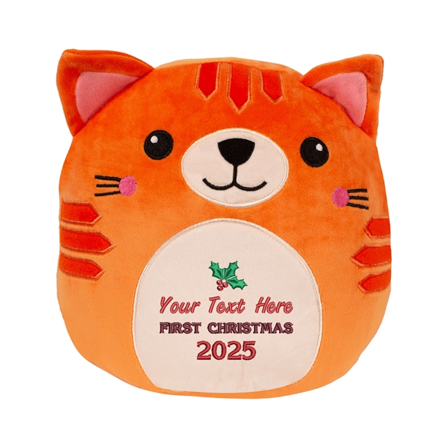 Personalisable First Christmas Cat Soft Toy
