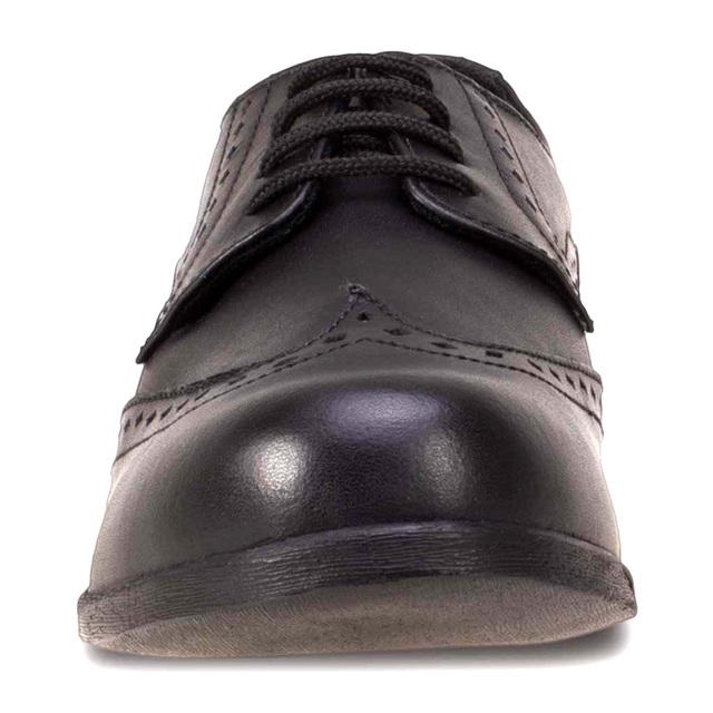 Senior Girls Lace Up Black Brogue School Shoes