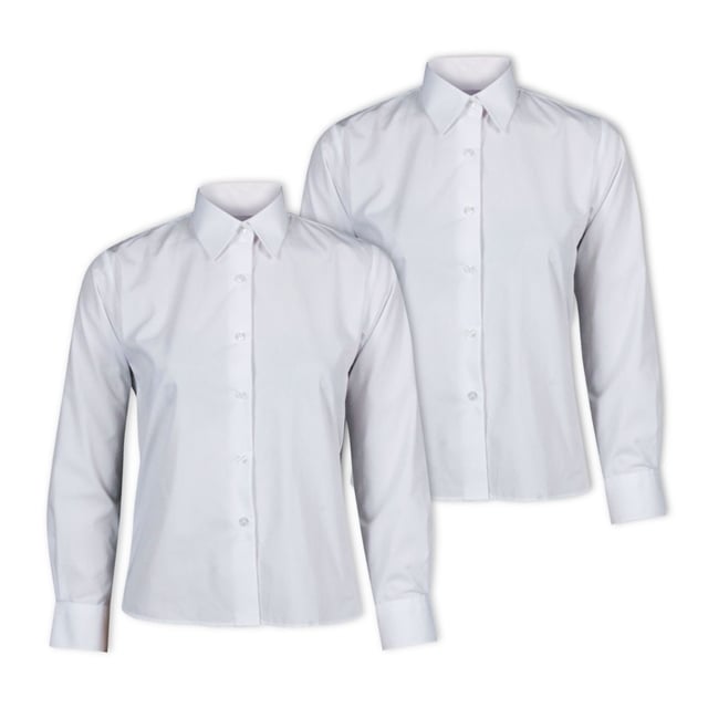 Long Sleeve School Blouse - Twin Pack