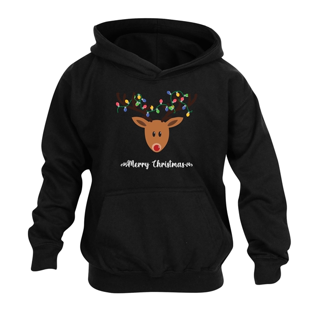 Reindeer Fairy Lights Christmas Hoodie - Child