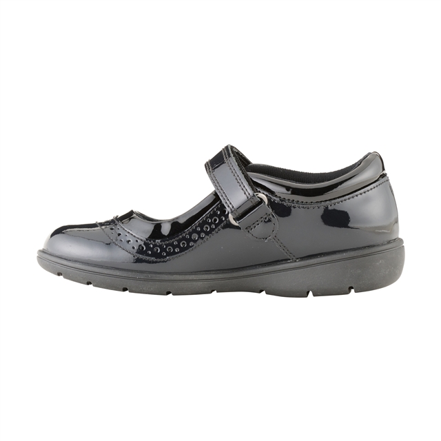Junior Girls Black Patent Mary Jane Shoes
