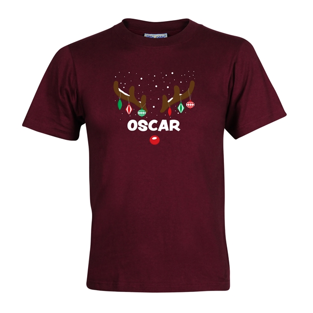 Reindeer Antlers Personalised Christmas T-Shirt - Child