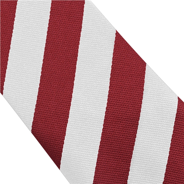 Maroon White Broad Stripe Tie