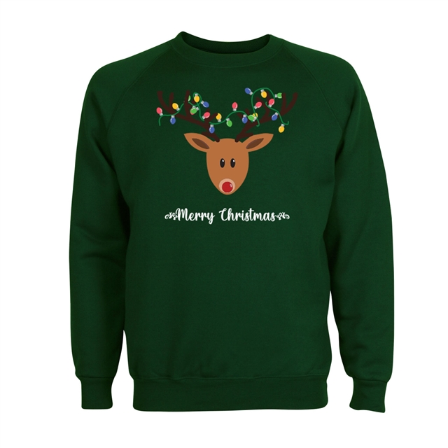 Reindeer Fairy Lights Christmas Sweatshirt - Adult