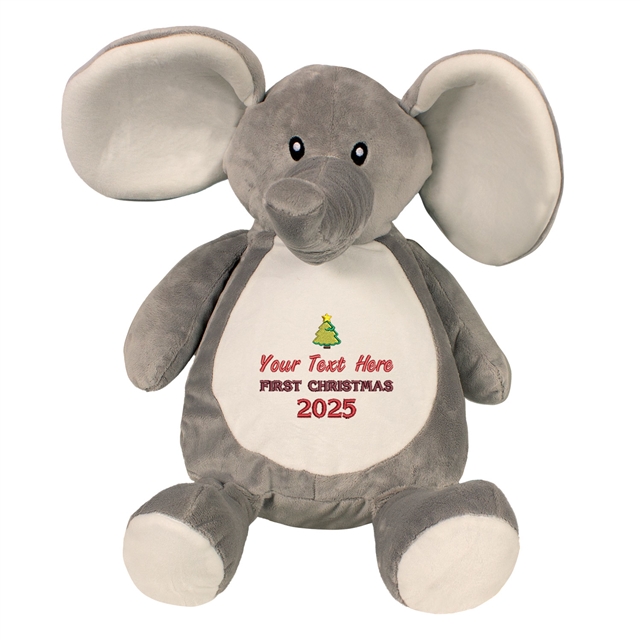 Personalisable First Christmas Elephant Soft Toy
