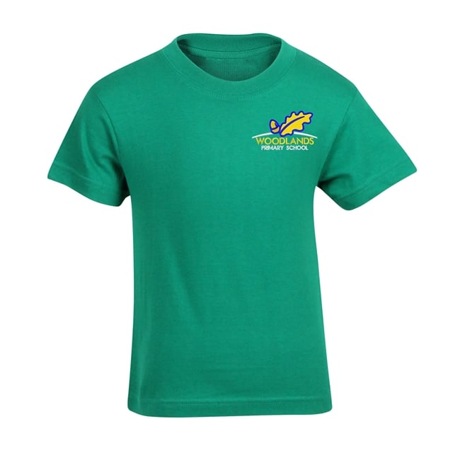 Woodlands Primary School PE Cotton T-Shirt - Emerald
