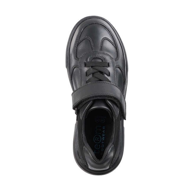 Junior Boys Tape and Lace Leather Shoes