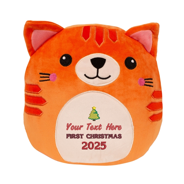 Personalisable First Christmas Cat Soft Toy