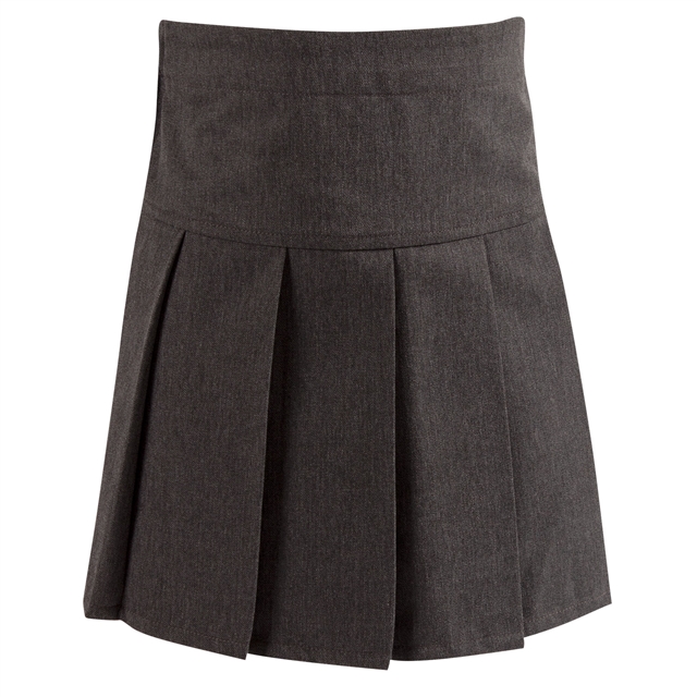 Grey Junior Pleated School Skirt