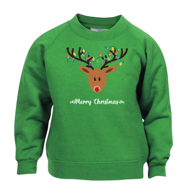 Reindeer Fairy Lights Christmas Sweatshirt - Child