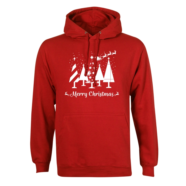 Merry Christmas Trees Hoodie - Adult